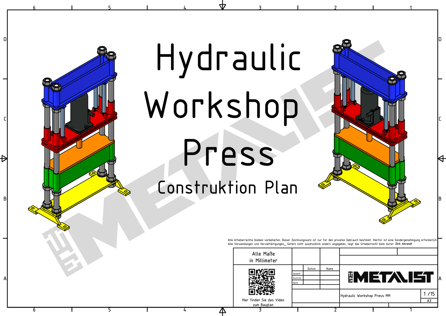 Baupläne für eine hydraulische Werkstattpresse 10-20 Tonnen