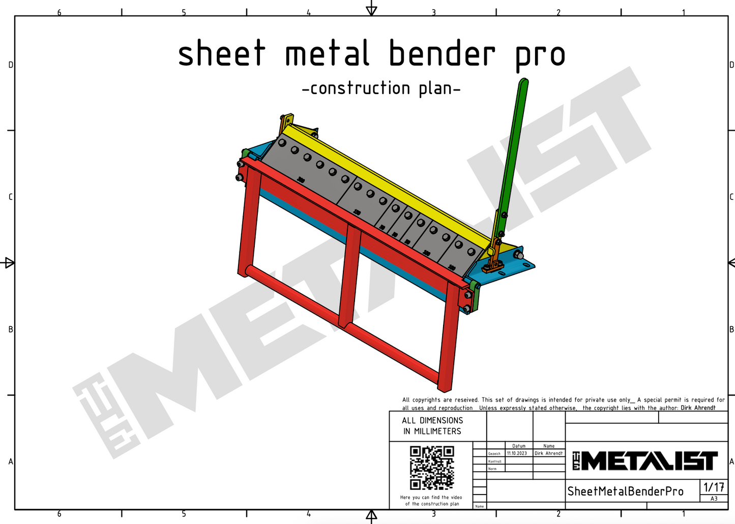 Blechbiegemaschine Plan