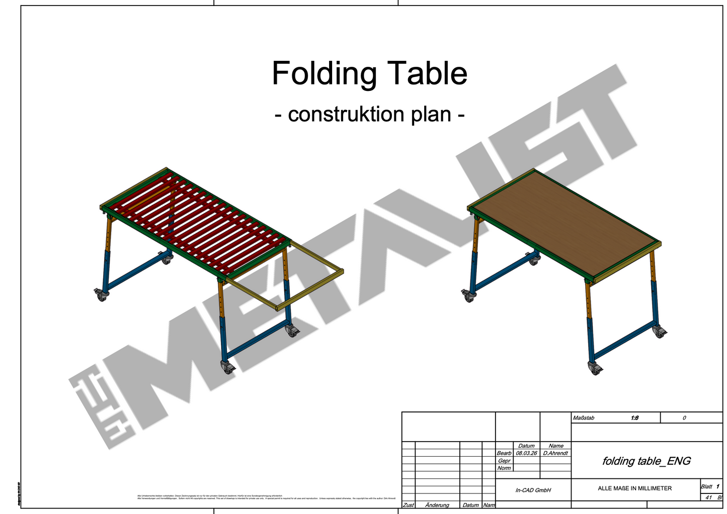 Bauplan für eine platzsparende, wandmontierte Werkbank / Schweißtisch
