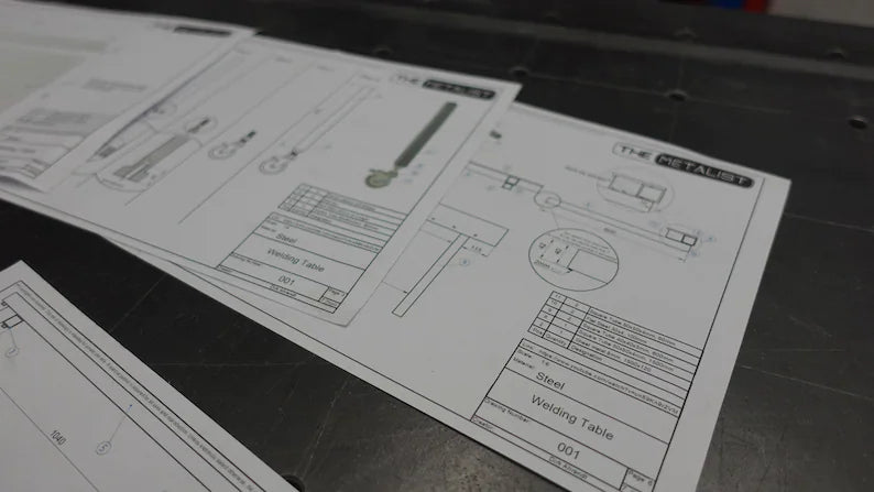 Greatest Welding Table build (Dreambuild) Plan set + DWG file from the Tabletops